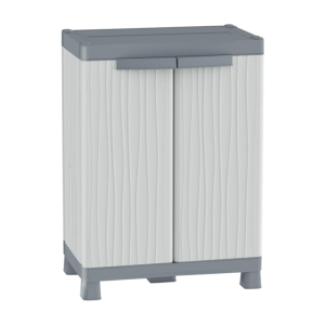 Dark/light grey mid size PVC cabinet. Free standing model pictured. 70x43x97cm